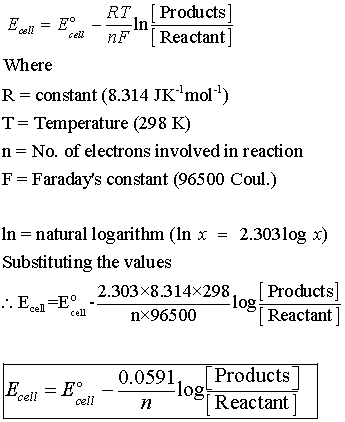 how to use Nernst equation