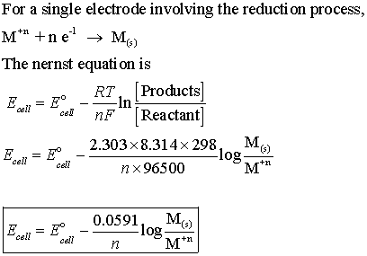 how to use Nernst equation